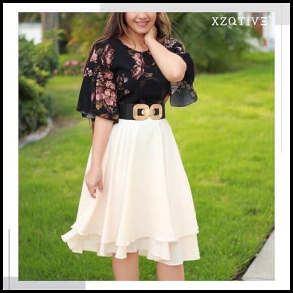 Wide Elastic Belt with Gold Buckle for Women\'s Dresses main image 6